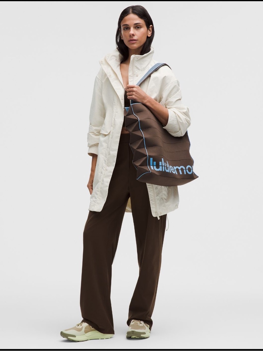 #1020 NWT lululemon Fold It Hold It Tote Bag 22L Walnut Crunch Ocean Wave